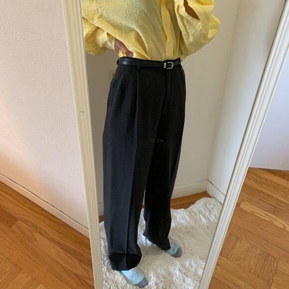 Giorgio Armani classic wool pleated black pants trousers IT 40 xs 0 2 - Picture 9 of 10